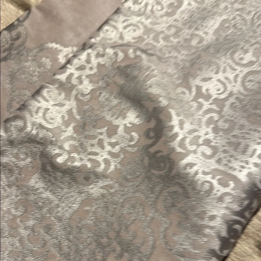 Z Gallerie Elegant Silver and Taupe Damask Fabric